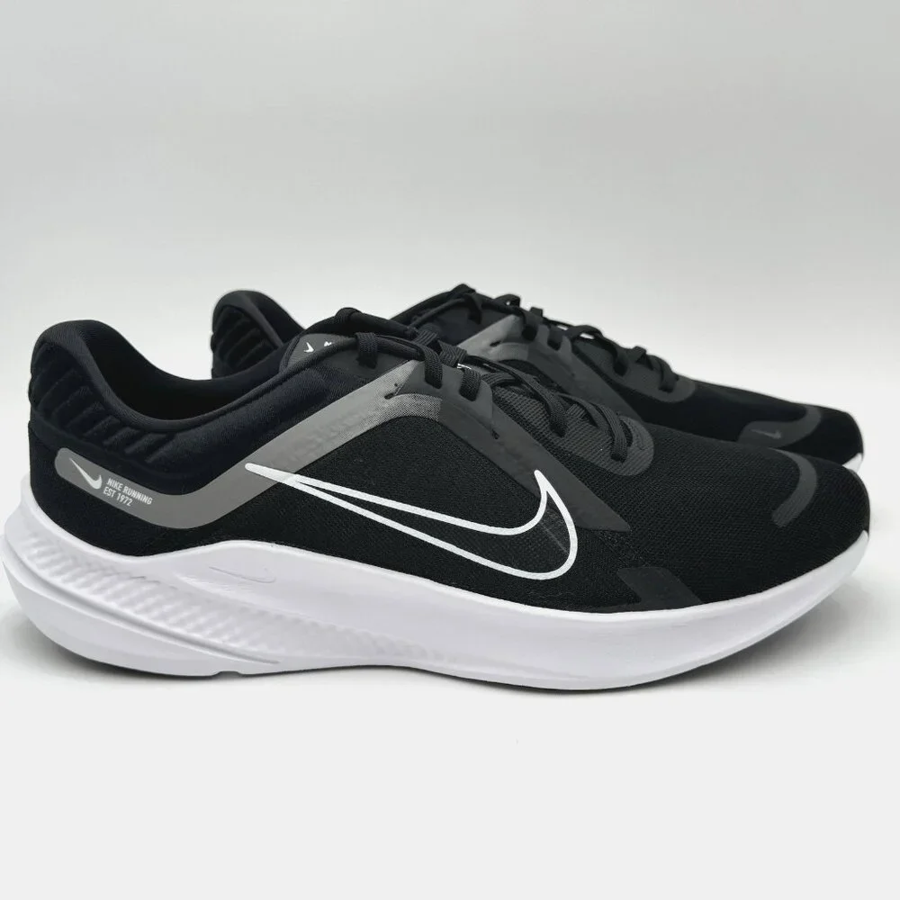 Men’s Nike Quest 5 Running Sneakers DD0104-001 Black White Smoke Grey Size 15